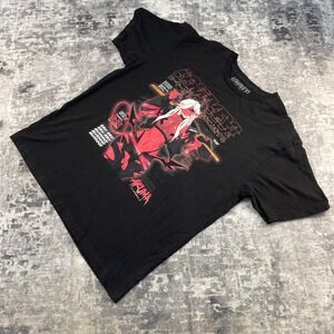 Lowkey! Anime Waifu Devil Graphic Tee XL Black Streetwear Satire Gothic Otaku